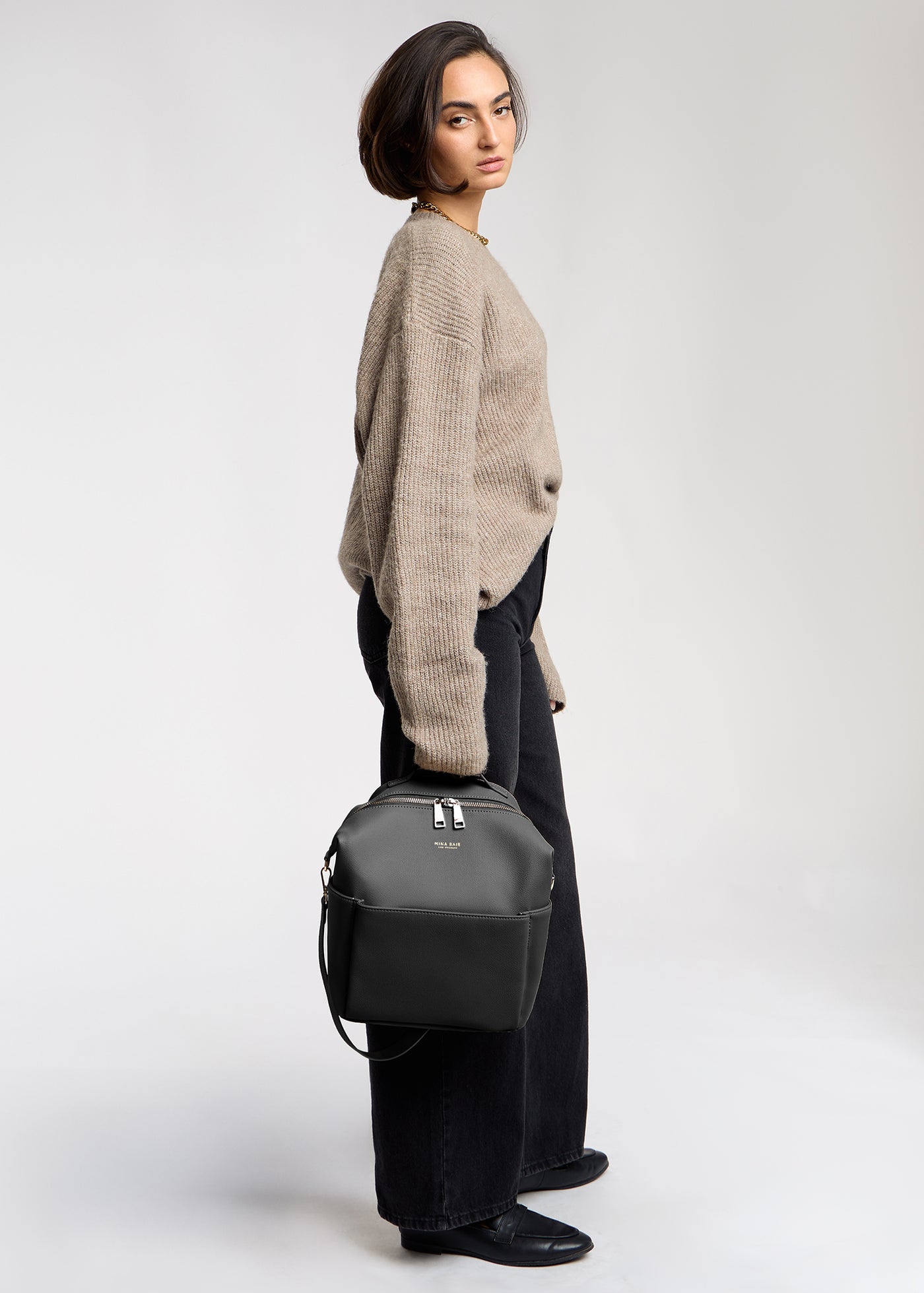 ☆希少☆MINA BAIE スティービー・ミディ バックパック　リュック Stevie Full Backpack (Vegan) – MINA BAIE